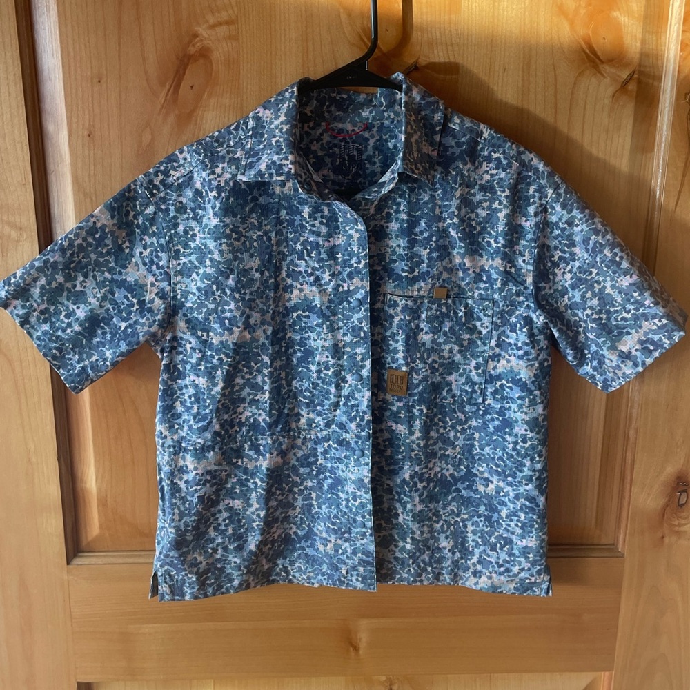 Topo Designs Blue Short Sleeve Button Down River Shirt